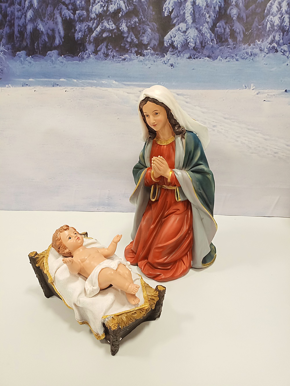 figurka Matki Bożej do szopki, figura do szopki Maryi, Szopka Bożonarodzeniowa