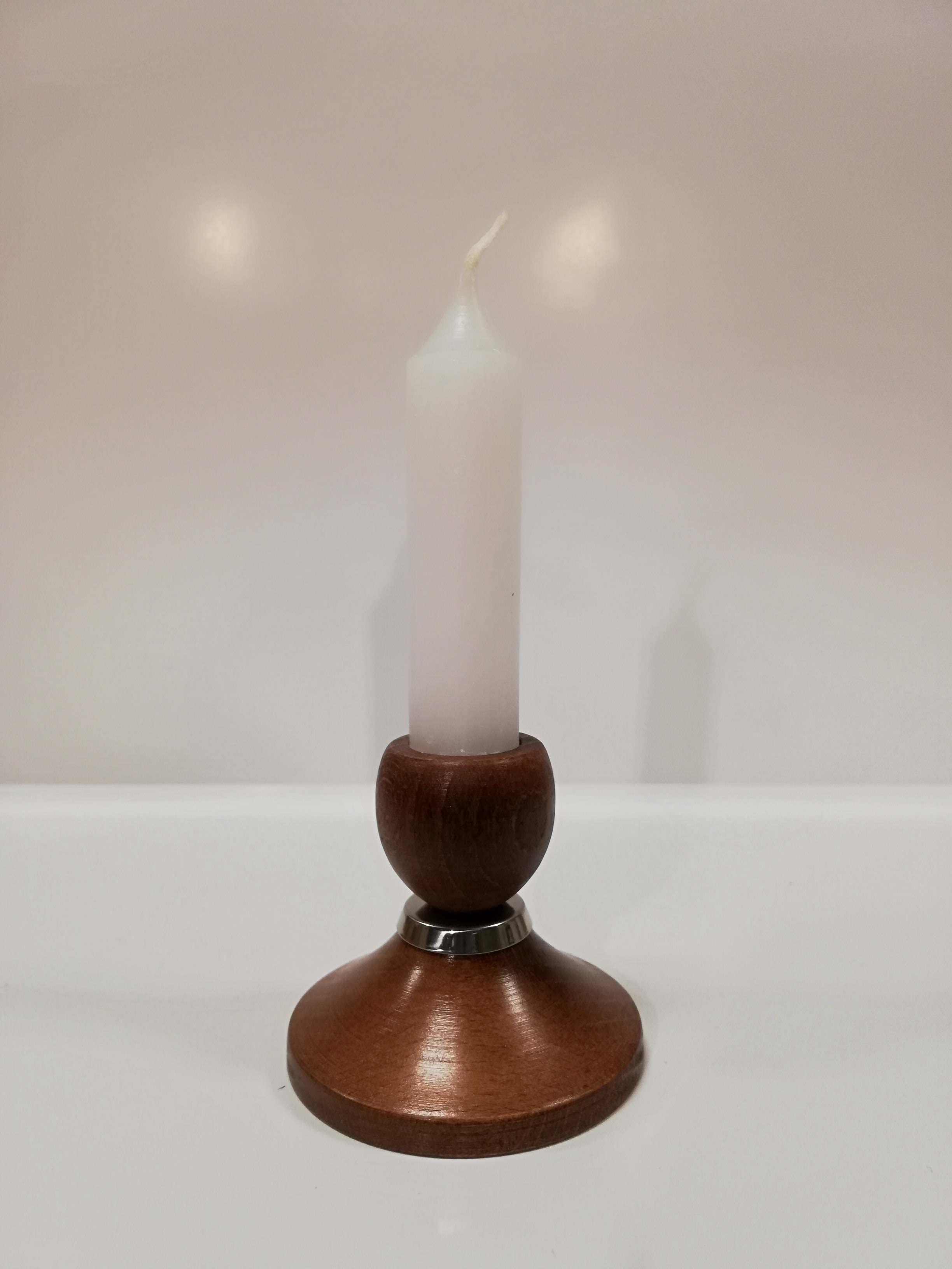 świecznik drewniany na kolędę, świecznik mahoń